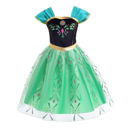 Lito Angels Prinzessin Anna Krönung Kleid Eiskönigin Kostüm Verkleiden für Baby Mädchen, Größe 9-12 Monate 74, Grün von Lito Angels