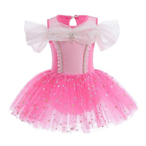 Lito Angels Prinzessin Aurora Ballettkleid Ballerina Kostüm für Kleinkind Mädchen, Ballett Kleid Tutu Tanzkleid, Größe 7-8 Jahre 128 (Tag-Nummer 140) von Lito Angels
