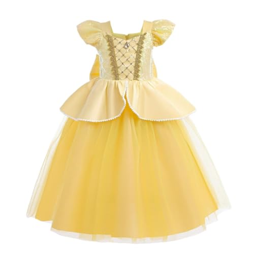 Lito Angels Prinzessin Belle die Schöne und das Biest Kostüm Kleid Verkleidung für Kleinkind Mädchen Größe 2-3 Jahre 98, Gelb (Tag-Nummer 100) von Lito Angels