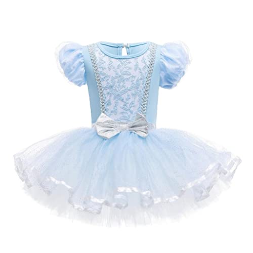 Lito Angels Prinzessin Cinderella Aschenputtel Ballettkleid Ballerina Kostüm für Baby Mädchen, Ballett Kleid Tutu Tanzkleid, Größe 18-24 Monate, Blau von Lito Angels