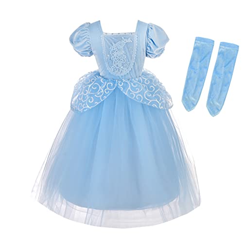 Lito Angels Prinzessin Cinderella Aschenputtel Kleid für Kinder Mädchen Kostüm Verkleiden Größe 4-5 Jahre 110, Blau Lito Angels Prinzessin Cinderella Aschenputtel Kleid für Kinder Mädchen Kostüm Verkleiden Größe 4-5 Jahre 110, Blau von Lito Angels