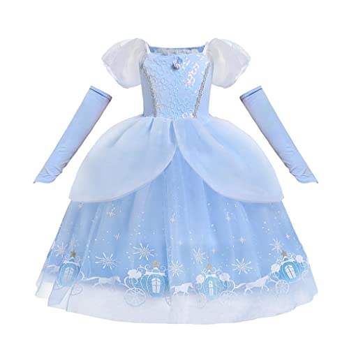 Lito Angels Prinzessin Cinderella Aschenputtel Kostüm Kleid Verkleidung mit Handschuhen für Mädchen Kinder, Größe 3-4 Jahre 104, Blau Lito Angels Prinzessin Cinderella Aschenputtel Kostüm Kleid Verkleidung mit Handschuhen für Mädchen Kinder, Größe 3-4 Jahre 104, Blau von Lito Angels