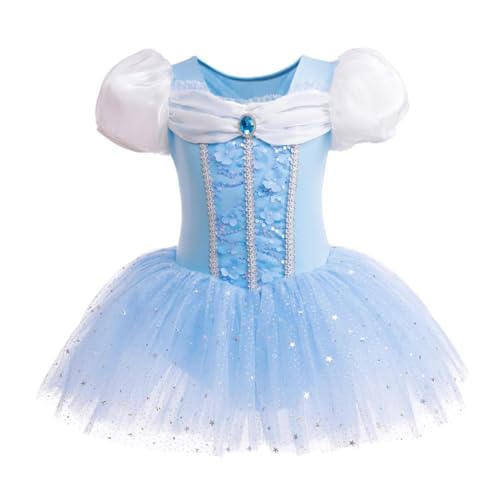 Lito Angels Prinzessin Cinderella Ballettkleid Ballerina Kostüm für Kleinkind Mädchen, Ballett Kleid Tutu Tanzkleid, Größe 3-4 Jahre 104 (Tag-Nummer 110) von Lito Angels