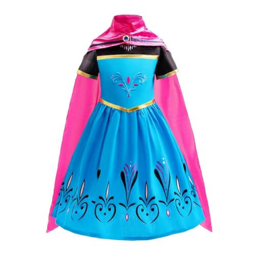 Lito Angels Prinzessin ELSA Krönung Kostüm Kleid für Kleinkind Mädchen, Eiskönigin Schneekönigin Krönungskleid Verkleidung mit Umhang Größe 18-24 Monate 92 von Lito Angels