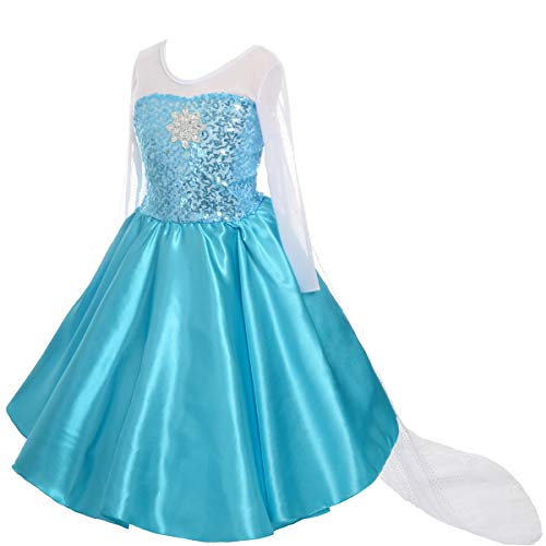 Lito Angels Prinzessin Kleid mit Schleppe für Kinder Mädchen, Kostüm Verkleidung Langarm Größe 3-4 Jahre 104 Stile A von Lito Angels