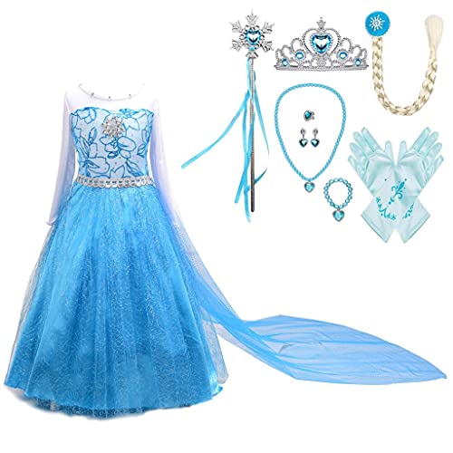 Lito Angels Prinzessin Elsa Kleid mit Schleppe und Accessoires für Kinder Mädchen, Eiskönigin Kostüm Verkleidung Langarm Größe 5-6 Jahre 116 Stile E Lito Angels Prinzessin Elsa Kleid mit Schleppe und Accessoires für Kinder Mädchen, Eiskönigin Kostüm Verkleidung Langarm Größe 5-6 Jahre 116 Stile E von Lito Angels