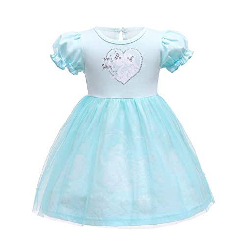 Lito Angels Prinzessin ELSA Kostüm Kleid für Kinder Mädchen, Eiskönigin Verkleidung Casual Sommerkleid, Größe 4-5 Jahre 110 von Lito Angels