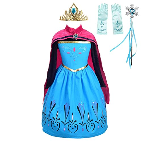 Lito Angels Prinzessin Elsa Krönung Kostüm Kleid für Baby Mädchen, Eiskönigin Schneekönigin Krönungskleid Verkleidung mit Umhang und Zubehör Größe 18-24 Monate 92 von Lito Angels