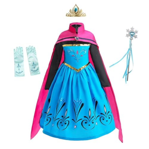 Lito Angels Prinzessin Elsa Krönung Kostüm Kleid für Baby Mädchen, Eiskönigin Schneekönigin Krönungskleid Verkleidung mit Umhang und Zubehör Größe 18-24 Monate 92 von Lito Angels