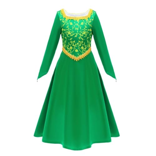 Lito Angels Prinzessin Fiona Kleid Kostüm Verkleidung für Kleinkind Mädchen Größe 3-4 Jahre 104, Grün von Lito Angels