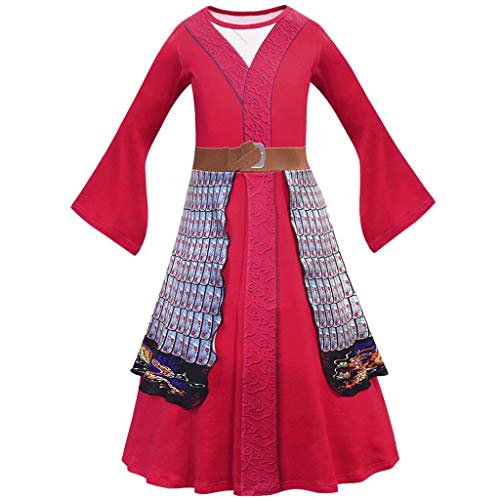 Lito Angels Prinzessin Hua Mulan Kostüm Kleid für Kinder Mädchen, Traditionelle chinesische Hanfu Verkleidung, Größe 12-14 Jahre 146, Rot 277 (Tag-Nummer 160) von Lito Angels