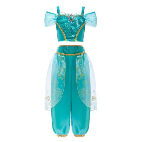 Lito Angels Prinzessin Jasmin Kinder Bauchtanz Kostüm Sequinen Oberteil & Hose Zwei-Teiler-Set, 1001 Nacht Rollenspielkleidung Mädchen Kinder 4-5 Jahre 110 Lito Angels Prinzessin Jasmin Kinder Bauchtanz Kostüm Sequinen Oberteil & Hose Zwei-Teiler-Set, 1001 Nacht Rollenspielkleidung Mädchen Kinder 4-5 Jahre 110 von Lito Angels