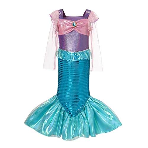 Lito Angels Prinzessin Meerjungfrau Arielle Kostüm Kleid Verkleidung für Kinder Mädchen Größe 3-4 Jahre 104 (Tag-Nummer 100) von Lito Angels