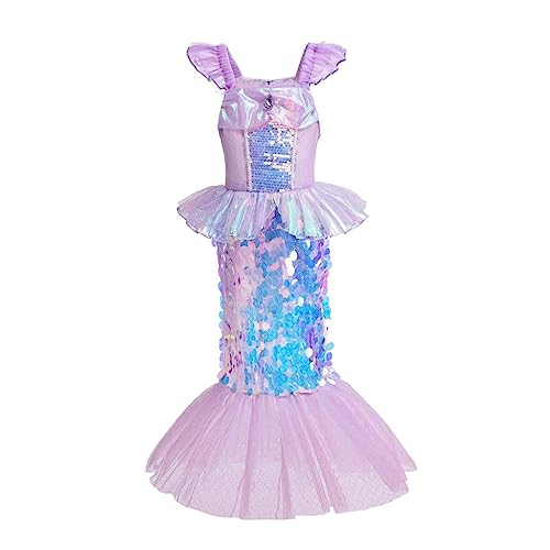 Lito Angels Prinzessin Meerjungfrau Arielle Kostüm Kleid Verkleidung für Kleinkind Mädchen Größe 3-4 Jahre 104 (Tag-Nummer 100) von Lito Angels