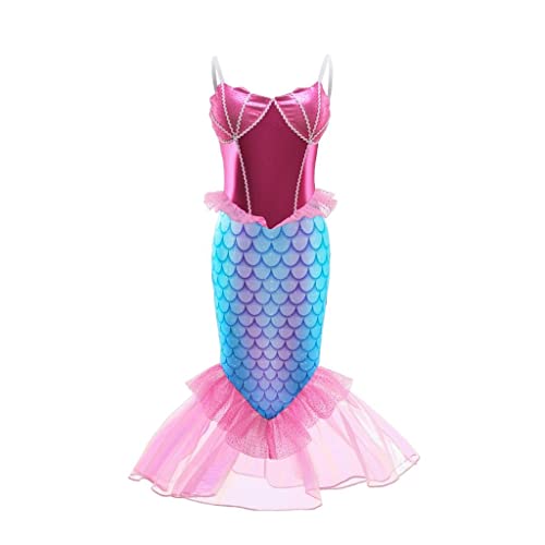 Lito Angels Prinzessin Meerjungfrau Arielle Kostüm Kleid Verkleidung für Kleinkind Mädchen Größe 3-4 Jahre 104 (Tag-Nummer 110) von Lito Angels
