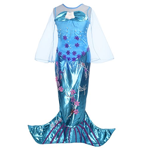 Lito Angels Prinzessin Meerjungfrau Kostüm Kleid Verkleidung für Kinder Mädchen Größe 7 Jahre 122 von Lito Angels