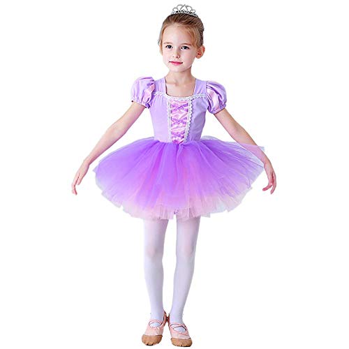 Lito Angels Prinzessin Rapunzel Ballettkleid Ballerina Kostüm für Kleinkind Mädchen, Ballett Kleid Tutu Tanzkleid, Größe 2-3 Jahre, Lila von Lito Angels