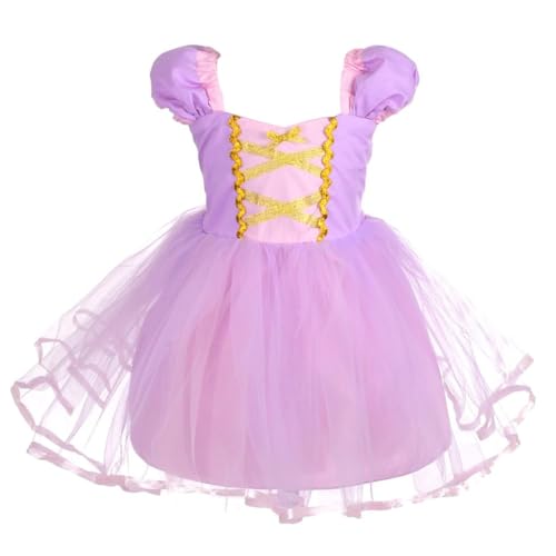 Lito Angels Prinzessin Rapunzel Kleid für Baby Mädchen, Party Kostüm Verkleidung Geburtstagskleid, Größe 3-6 Monate 68 (Tag-Nummer 60) von Lito Angels
