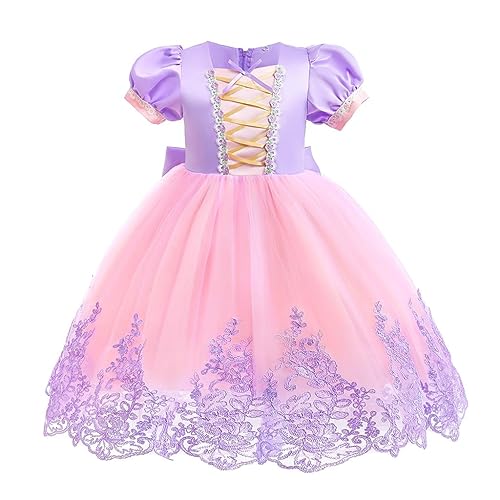 Lito Angels Prinzessin Rapunzel Kostüm Kleid Verkleidung für Kleinkind Mädchen Größe 2-3 Jahre 98, Violett (Tag-Nummer 100) von Lito Angels