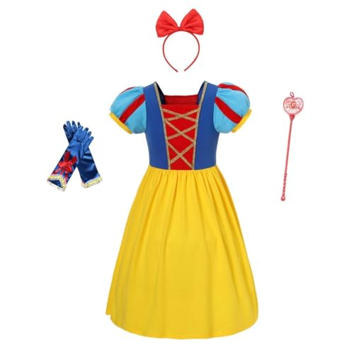 Lito Angels Prinzessin Schneewittchen Kleid Kostüm Verkleidung mit Zubehör für Kinder Mädchen Größe 3-4 Jahre 104 von Lito Angels