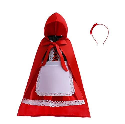 Lito Angels Rotkäppchen Kostüm Kleid Verkleidung mit Umhang mit Kapuze für Kleinkind Mädchen, Größe 3-4 Jahre 104 von Lito Angels
