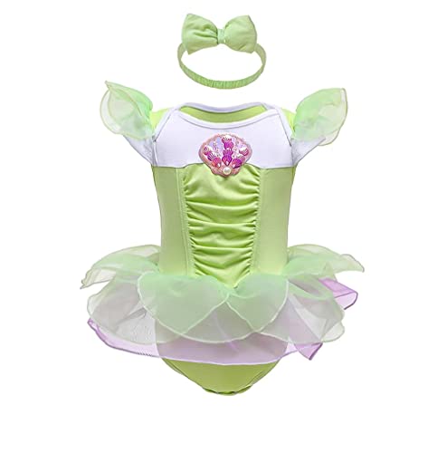 Lito Angels Tinkerbell Kleid mit Stirnband für Baby Mädchen, Body Strampler Kostüm Verkleidung, Größe 12-18 Monate 86, Grün von Lito Angels