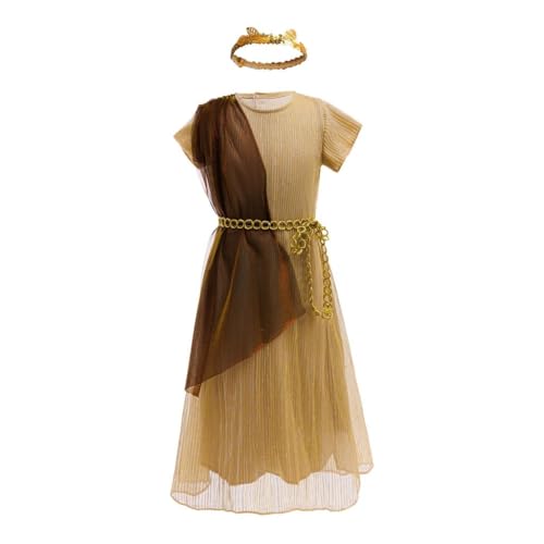 Lito Angels Toga-Kostüm für Mädchen, griechische Göttin, römisch, Julius, Caesar, Kaiser, verkleidetes Outfit-Set mit goldener Lorbeerkrone, Schulaufführungen, Halloween, Kinder, Alter 10–12 Jahre von Lito Angels