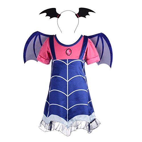 Lito Angels Kostüm Kleid Verkleidung für Kleinkind Mädchen mit Fledermausflügel Haarreifen und Flügel, Größe 2-3 Jahres 98, B von Lito Angels