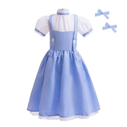Lito Angels Zauberer-Buch-Figur, blaues Gingham-Kostüm, Outfit mit Haargummis, für Kinder, Mädchen, Alter 12–13 Jahre Lito Angels Zauberer-Buch-Figur, blaues Gingham-Kostüm, Outfit mit Haargummis, für Kinder, Mädchen, Alter 12–13 Jahre von Lito Angels