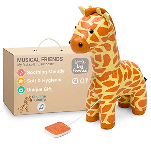 Little Big Friends Musical Friends | Musikalisches Schnurzug-Spielzeug für Babys | Besonderes Stofftier | Leicht zu reinigen | hypoallergen | Gina die Giraffe von Little Big Friends