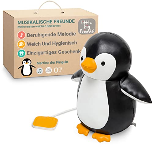 Little Big Friends Musical Friends | Musikalisches Schnurzug-Spielzeug für Babys | Besonderes Stofftier | Leicht zu reinigen | hypoallergen | Martine der Pinguin von Little Big Friends