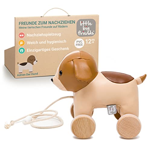 Little Big Friends Ziehtiere | Zugspielzeug für Babys | Traditionelles Spielzeug | leicht zu reinigen | sicher für Baby | Adrien der Hund Little Big Friends Ziehtiere | Zugspielzeug für Babys | Traditionelles Spielzeug | leicht zu reinigen | sicher für Baby | Adrien der Hund von Little Big Friends