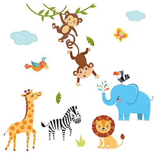 Little Deco Wandaufkleber Kinderzimmer Deko Jungen Dschungeltiere I 2 A4 Bögen I Wandtattoo Wandsticker Babyzimmer Elefant Tiere Dschungel Affen DL214-3 Little Deco Wandaufkleber Kinderzimmer Deko Jungen Dschungeltiere I 2 A4 Bögen I Wandtattoo Wandsticker Babyzimmer Elefant Tiere Dschungel Affen DL214-3 von Little Deco