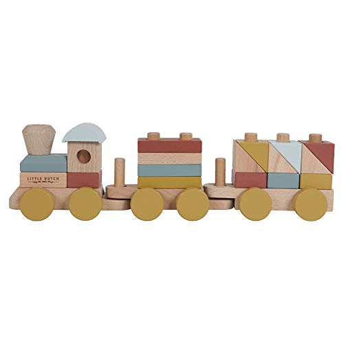 Little Dutch 4702 FSC Holz Eisenbahn Zug Lokomotive mit Steckformen Pure & Nature Vintage rot gelb blau 45x8x13,5 cm Little Dutch 4702 FSC Holz Eisenbahn Zug Lokomotive mit Steckformen Pure & Nature Vintage rot gelb blau 45x8x13,5 cm von Little Dutch