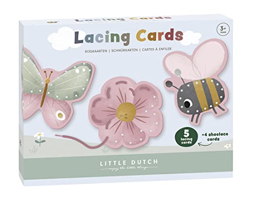 Little Dutch 120723 Schnürkarten Spiel - Flowers & Butterflies von Little Dutch