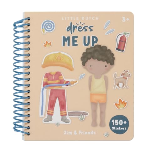 Little Dutch 125407 Stickerbuch Dress me up - Jim & Friends von Little Dutch