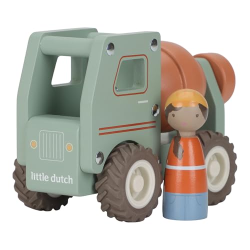Little Dutch 2529 Holz Auto Betonmischer - grün von Little Dutch
