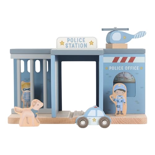 Little Dutch 2539 Holz Haus Polizeiwache mit Zubehör - blau von Little Dutch