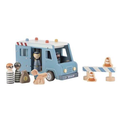 Little Dutch 2541 Holz Auto Polizeibus - blau von Little Dutch
