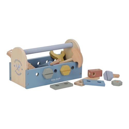 Little Dutch 2544 Holz Kinder Werkzeugkasten 22-teilig - blau Little Dutch 2544 Holz Kinder Werkzeugkasten 22-teilig - blau von Little Dutch