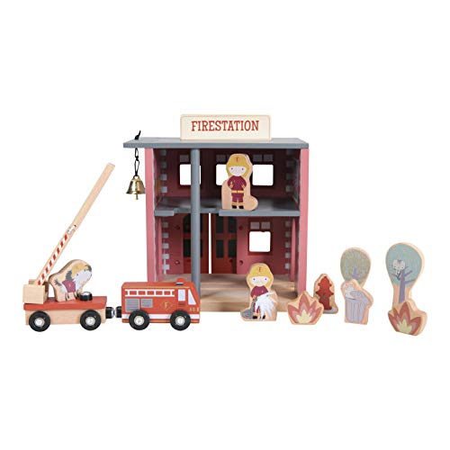 Little Dutch 4490 Holz Haus Feuerwache Feuerwehrstation mit Zubehör von Little Dutch