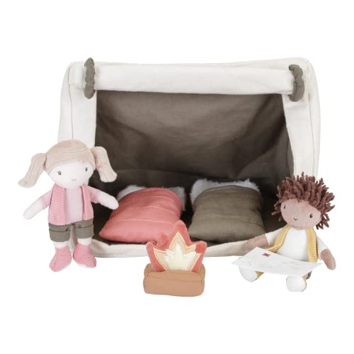 Little Dutch 4550 Stoffpuppen Spielset Camping mit Jake und Anna, Weiß von Little Dutch