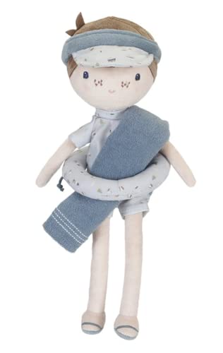 Little Dutch 4552 Stoffpuppe Kuschelpuppe Jim Strandoutfit mit Zubehör (35 cm) von Little Dutch