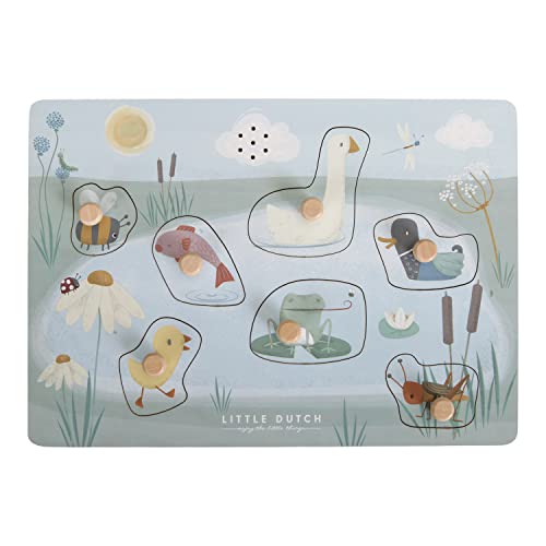 Little Dutch 4763 FSC Holz Greifpuzzle mit Geräuschen - Little Goose/Kleine Gans von Little Dutch