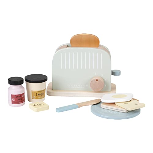 Little Dutch 7080 FSC Holz Toaster Set 10-teilig Mint von Little Dutch