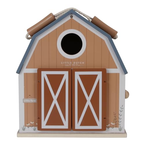 Little Dutch 7152 FSC Holz Puppenhaus Bauernhaus tragbar braun - Little Farm von Little Dutch