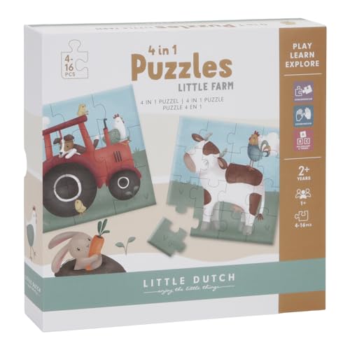 Little Dutch 7153 Puzzle 4in1 Bauernhof - Little Farm von Little Dutch