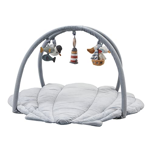 Little Dutch 8617 Activity Krabbeldecke mit Spielbogen - Sailors Bay blau (87x87x4 cm) von Little Dutch