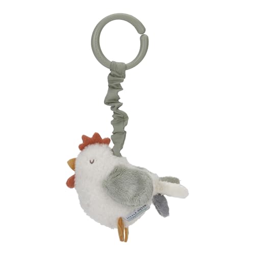Little Dutch 8813 Stoff Aufziehtier Huhn Spielzeug für Babyschale/Kinderwagen - Little Farm weiß von Little Dutch