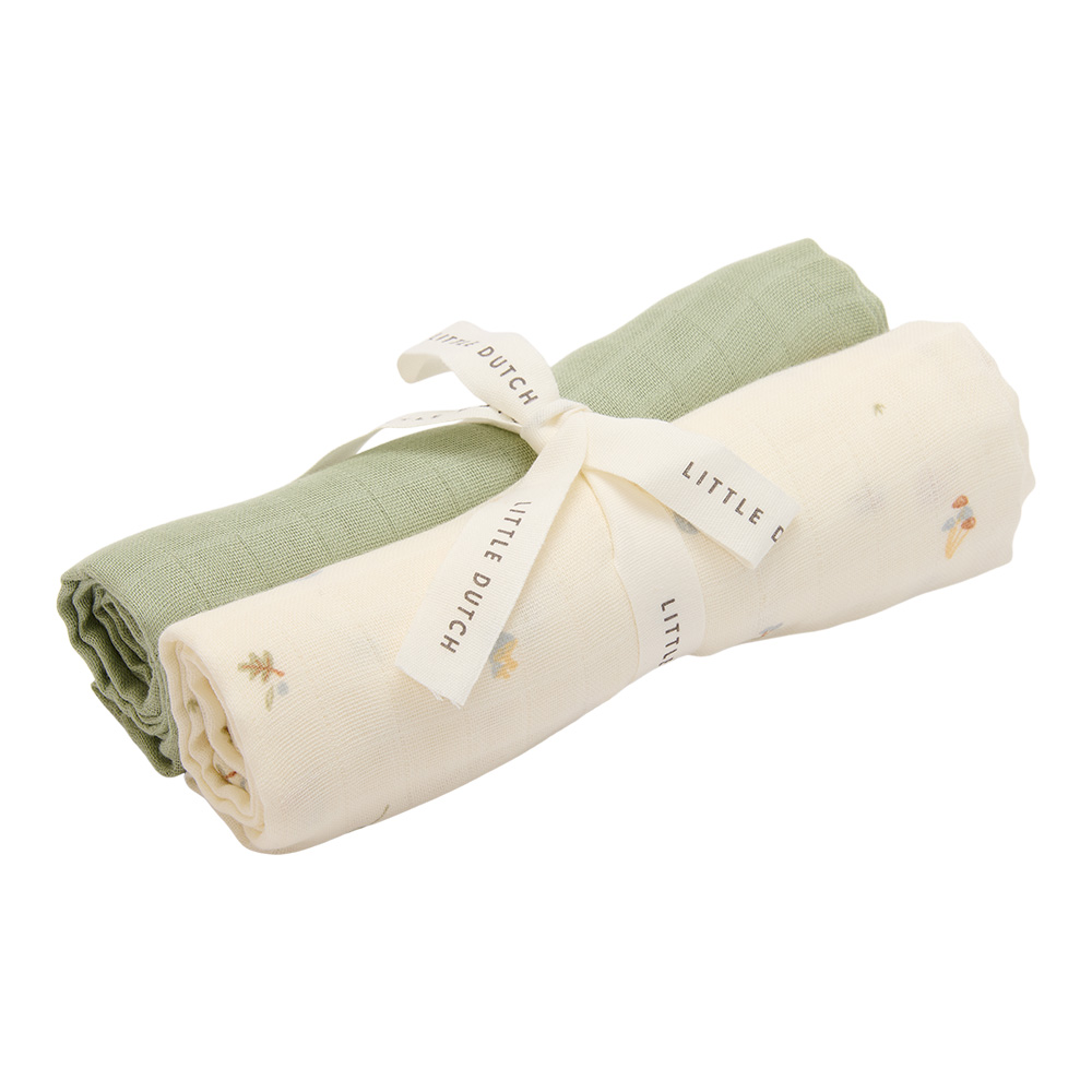 Little Dutch Swaddle Cloths Muslin - 70x70 cm - Blueberry Leaves&Sage Little Dutch Swaddle Cloths Muslin - 70x70 cm - Blueberry Leaves&Sage von Little Dutch